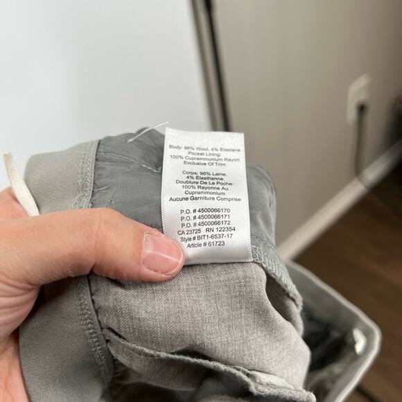 Babaton Aritzia High Rise Gray Wool Blend Pull On Trouser Pants - Picture 8 of 8